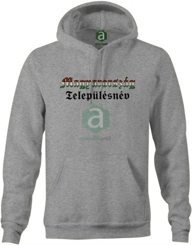 Nemzeti színű Borsod-Abaúj-Zemplén megyei településneves kapucnis pulóver