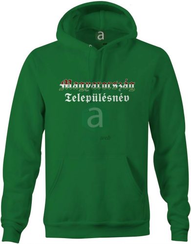 Nemzeti színű Komárom-Esztergom megyei településneves kapucnis pulóver