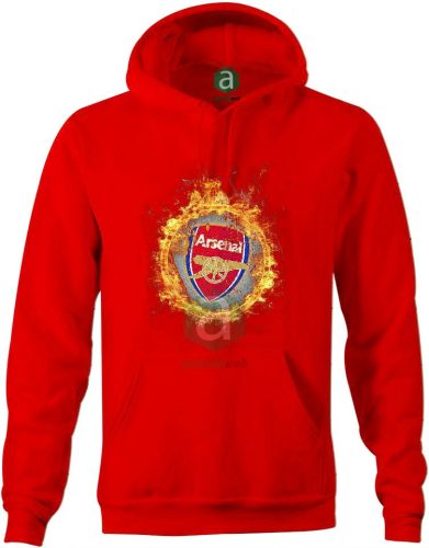 Arsenal fire L-es piros kapucnis pulóver