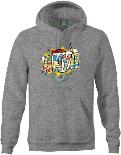 Szuper Anya kapucnis pulóver