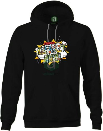 Szuper Keresztanyu kapucnis pulóver