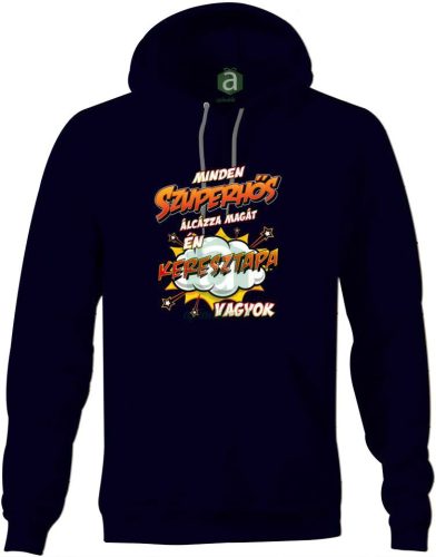 Szuperhős álca Keresztapa vagyok kapucnis pulóver