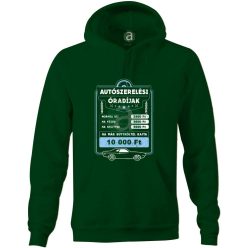 Autószerelő óradíj kapucnis pulóver