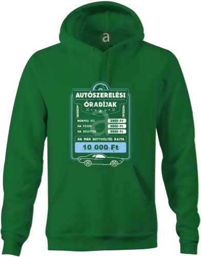 Autószerelő óradíj kapucnis pulóver