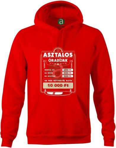 Asztalos óradíj kapucnis pulóver