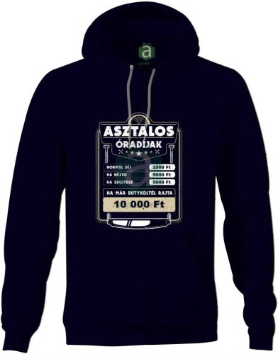 Asztalos óradíj kapucnis pulóver