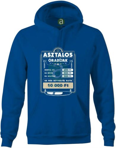 Asztalos óradíj kapucnis pulóver