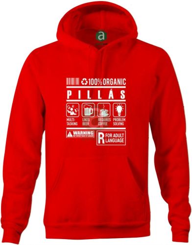 Pillás organic kapucnis pulóver