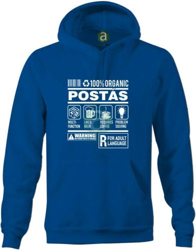 Postás organic kapucnis pulóver