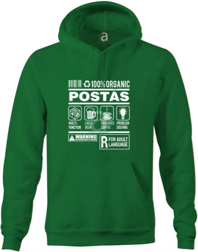 Postás organic kapucnis pulóver