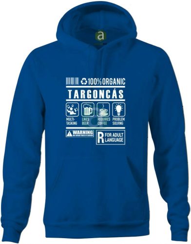 Targoncás organic kapucnis pulóver