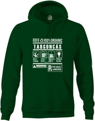 Targoncás organic kapucnis pulóver