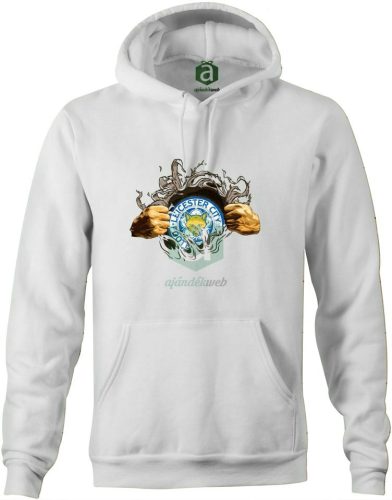 Leicester tépett kapucnis pulóver