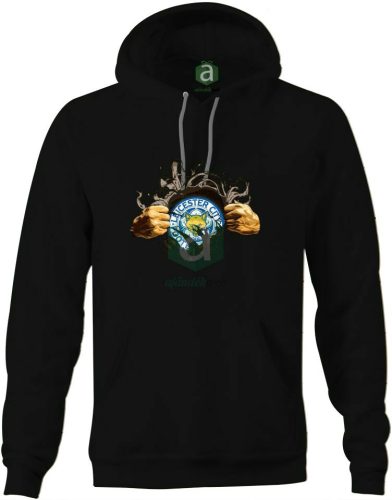 Leicester tépett kapucnis pulóver