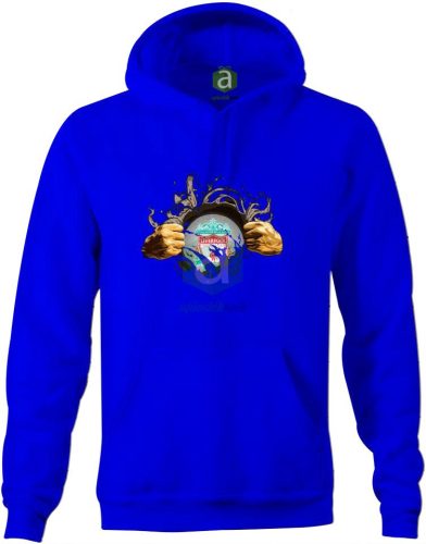 Liverpool tépett kapucnis pulóver