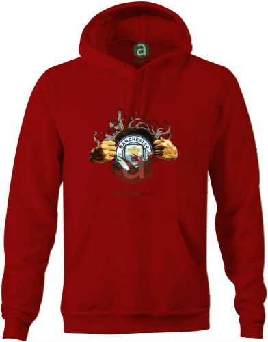 Manchester City tépett kapucnis pulóver