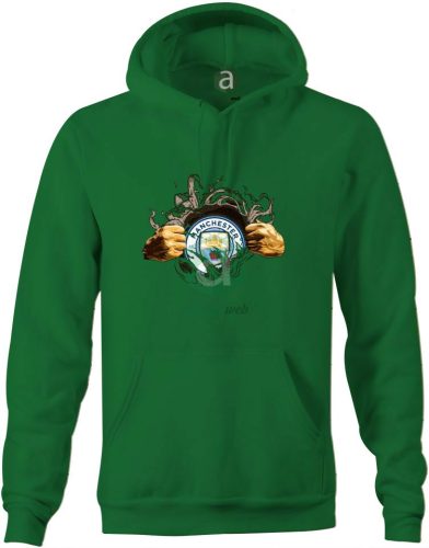 Manchester City tépett kapucnis pulóver