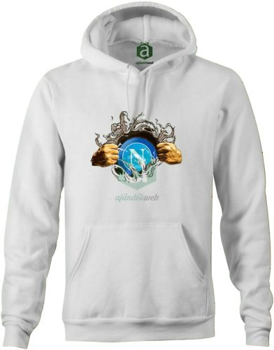 SSC Napoli tépett kapucnis pulóver