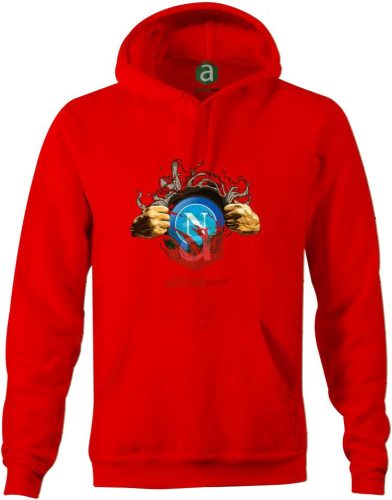 SSC Napoli tépett kapucnis pulóver