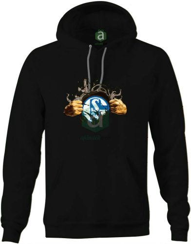 Schalke tépett kapucnis pulóver