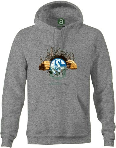 Schalke tépett kapucnis pulóver