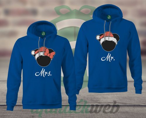 Mr Mrs karácsonyi páros kapucnis pulóver