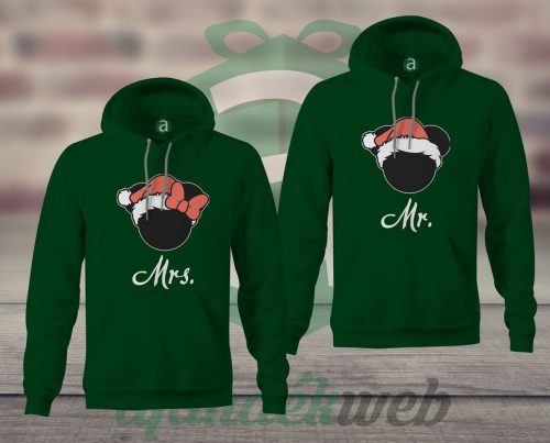 Mr Mrs karácsonyi páros kapucnis pulóver