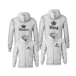 King Queen páros zippzáras kapucnis pulóver