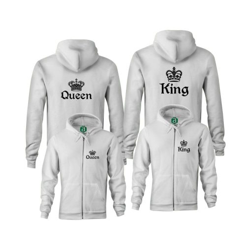 King Queen páros zippzáras kapucnis pulóver