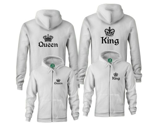 King Queen páros zippzáras kapucnis pulóver