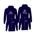King Queen páros zippzáras kapucnis pulóver