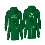 King Queen páros zippzáras kapucnis pulóver