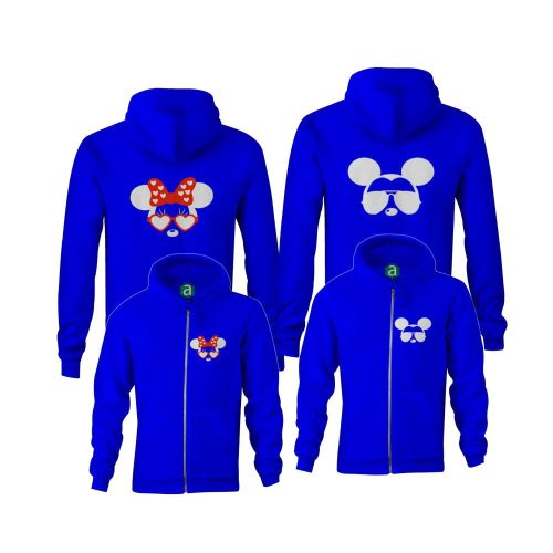 Minnie Mickey páros zippzáras kapucnis pulóver