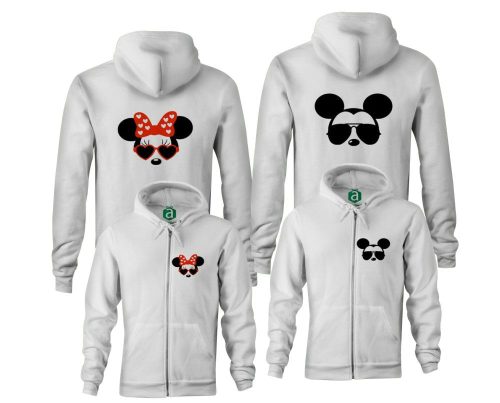 Minnie Mickey páros zippzáras kapucnis pulóver