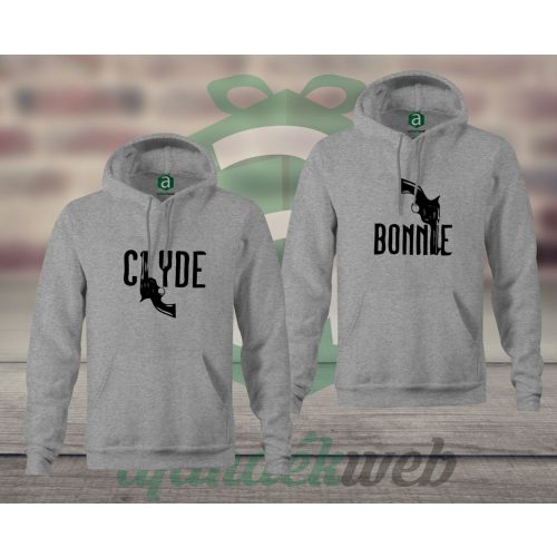 Bonnie Clyde páros kapucnis pulóver