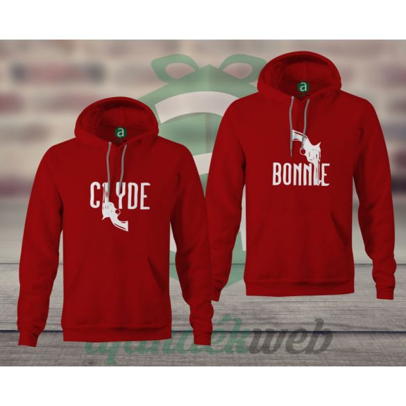 Bonnie Clyde páros kapucnis pulóver