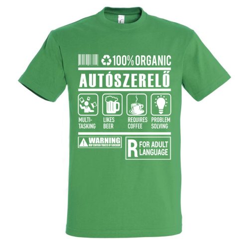Autószerelő organic póló