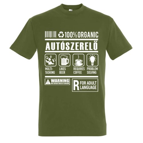 Autószerelő organic póló