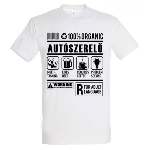 Autószerelő organic póló