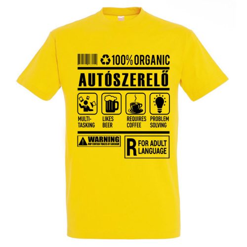 Autószerelő organic póló