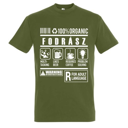 Fodrász organic póló