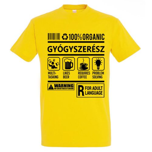 Gyógyszerész organic póló