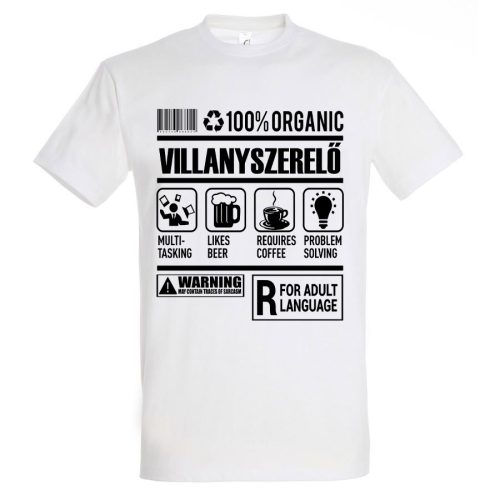 Villanyszerelő organic póló