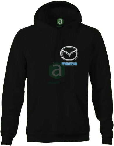 Mazda S-es fekete kapucnis pulóver