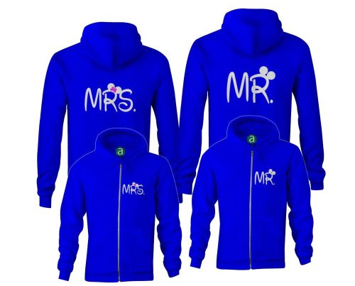 Mr Mrs páros férfi Xl-es női L-es zippzáras kapucnis pulóver