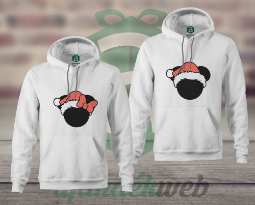 Minnie Mickey karácsonyi páros kapucnis pulóver 