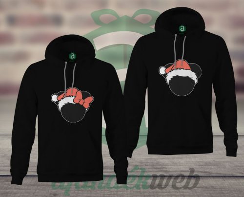 Minnie Mickey karácsonyi páros kapucnis pulóver 