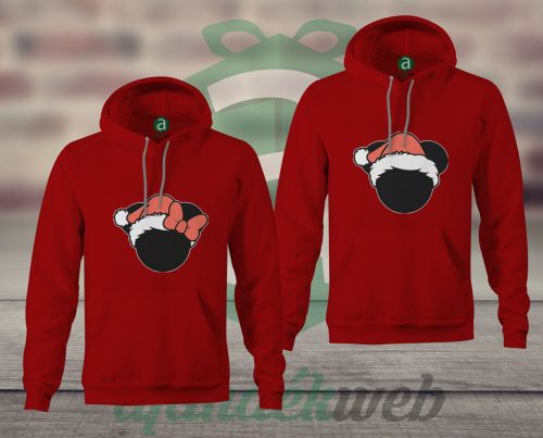 Minnie Mickey karácsonyi páros kapucnis pulóver 