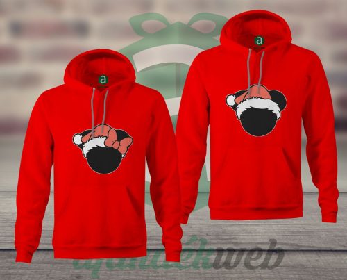 Minnie Mickey karácsonyi páros kapucnis pulóver 
