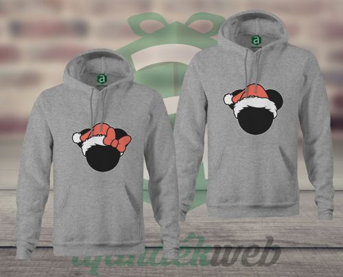 Minnie Mickey karácsonyi páros kapucnis pulóver 